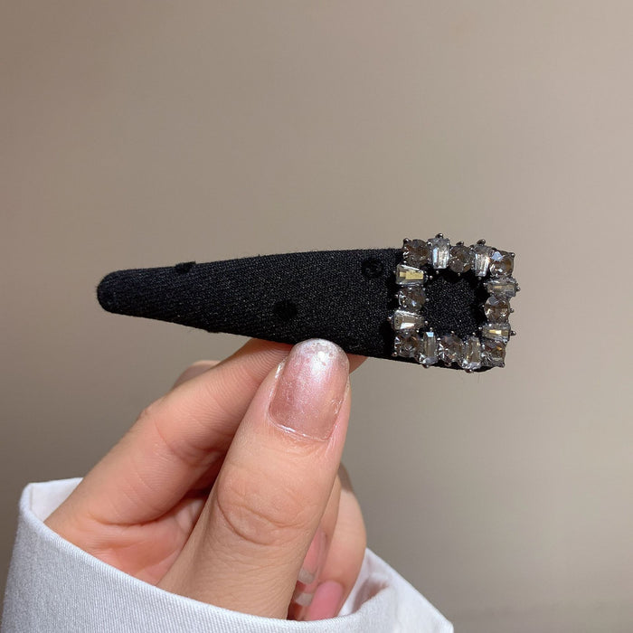 Wholesale Velvet rhinestone heart clip princess head hairpin side duckbill clip headdress bangs hairpin