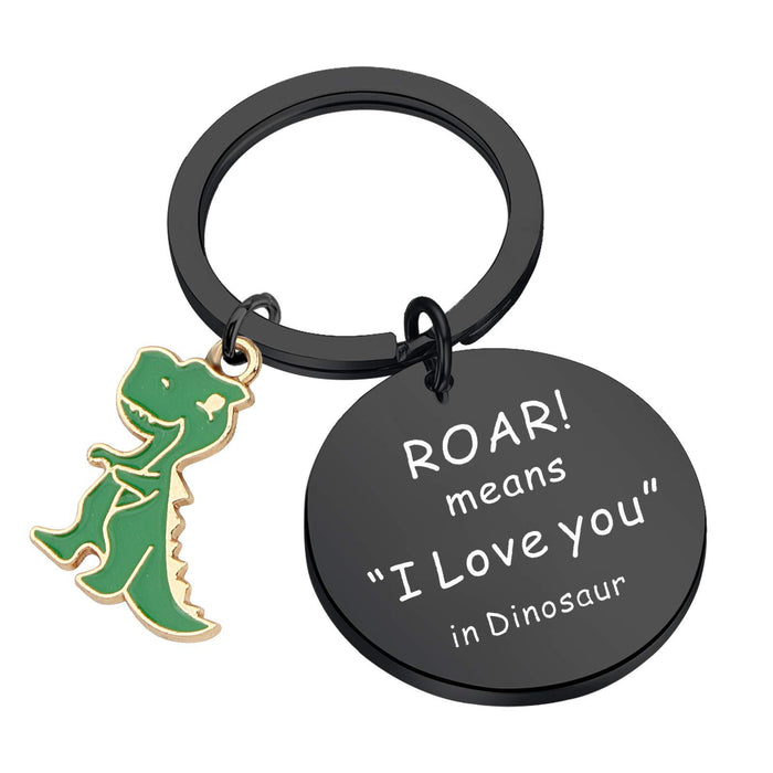 Wholesale Roar Means I Love You in Dinosaur Stainless Steel Couple Keychain