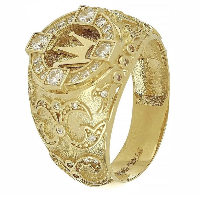 Wholesale Diamond crown ring niche high-end retro carved men's ring