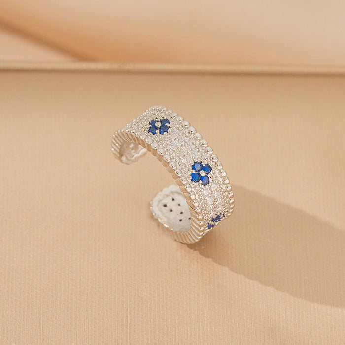 Wholesale Copper-plated zirconium titanium steel four-leaf clover necklace set