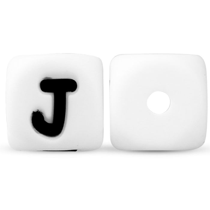 Wholesale 50pcs 12mm English Letters Silicone Beads JDC-BDS-HongZhou010