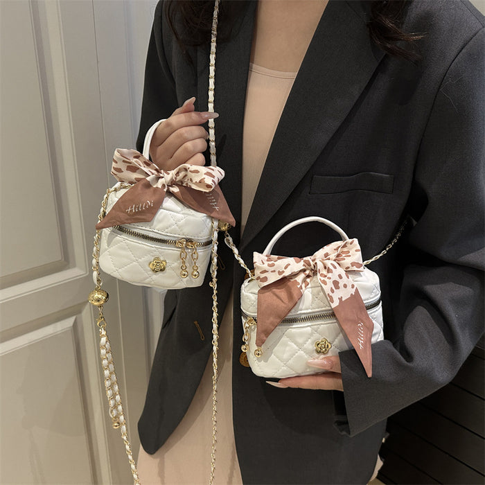 Wholesale New Handheld Small Bag with Diamond Grid Chain Bag, Crossbody Bag, Bow Bow Bag