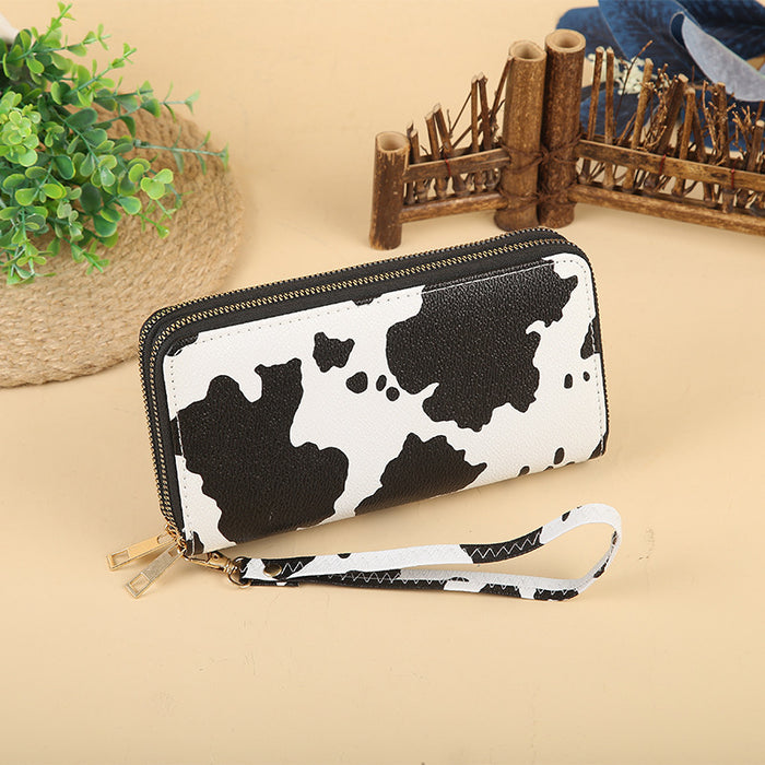 Wholesale Large Capacity Double Zipper PU Wallet JDC-WT-HNG004