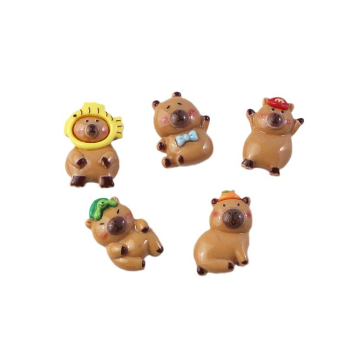 Wholesale Cartoon Capybara Material Trinkets Cream Glue Accessories Handmade Capibara Resin Accessories Patch Hairpin