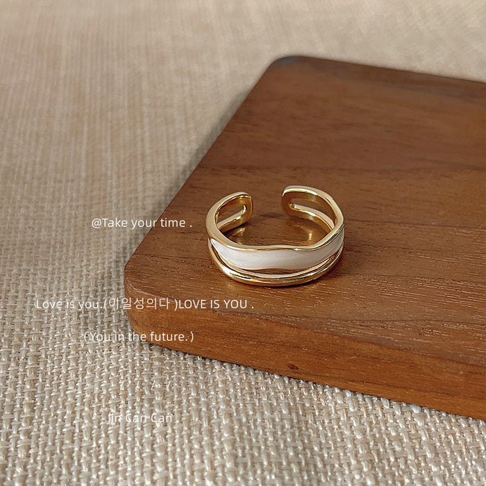 Wholesale Copper plated ring with adjustable opening for a high-end and versatile temperament. Handmade accessory