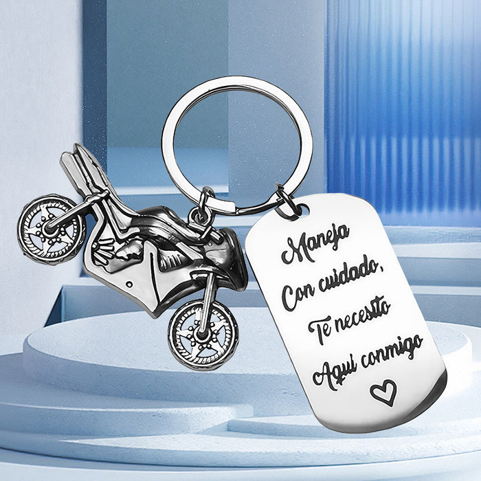 Wholesale Thank You Gift Inspirational Keychain Motorcycle Accessories Stainless Steel Keychain