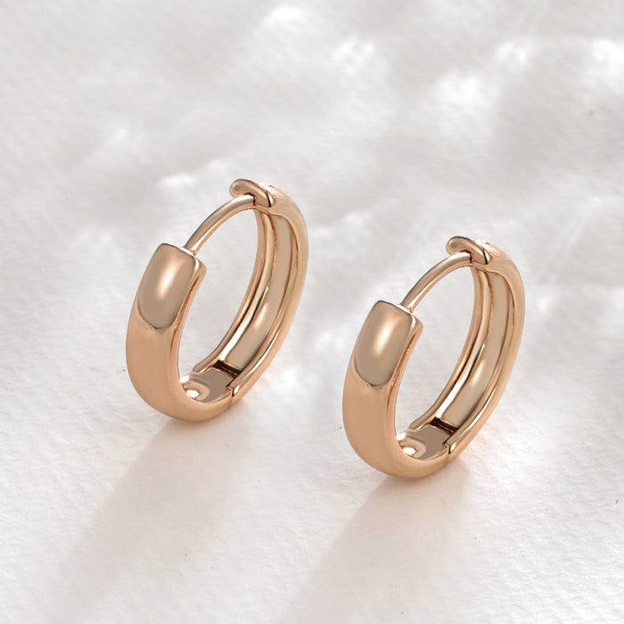 Wholesale Copper Alloy Smooth Plain Hoop Earrings for Women JDC-ES-XP013