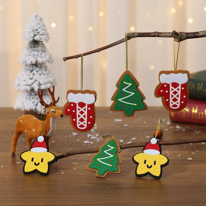 Wholesale Christmas Tree Pendant Felt Cloth Cartoon Gingerbread Man Small Pendant Christmas Decorations