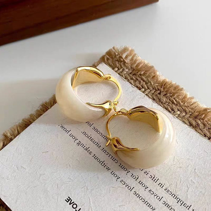 Wholesale Earrings, amber coffee colored earrings, retro niche earrings, light luxury, high-end feeling, autumn and winter