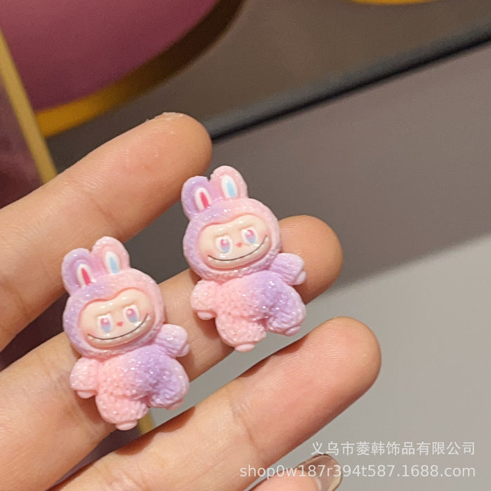 Wholesale Silver Needle Colorful Cartoon Cute Fashion Earrings