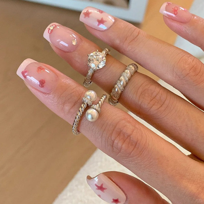 Wholesale Niche design brushed diamond ring, plain silver ring, stacked ring