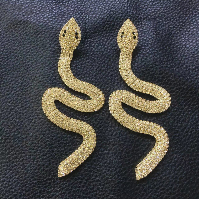 Wholesale Water diamond snake shaped long earrings