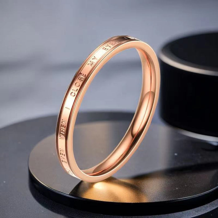 Wholesale Titanium Steel Ring Female Niche Does Not Lose Pigmentation Electroplated Stainless Steel Hand Jewelry JDC-RS-Xinj001