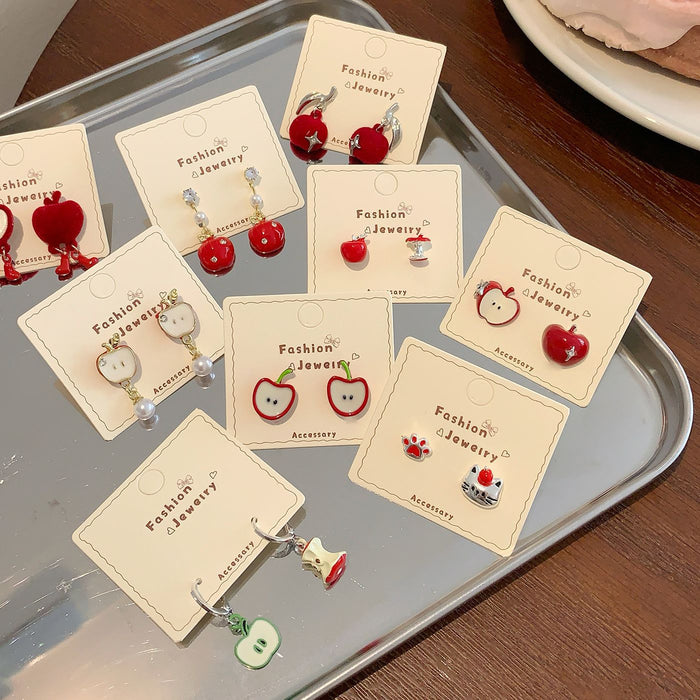 Wholesale Cute Red Earrings Studs Set for Everyday Jewelry Accessory