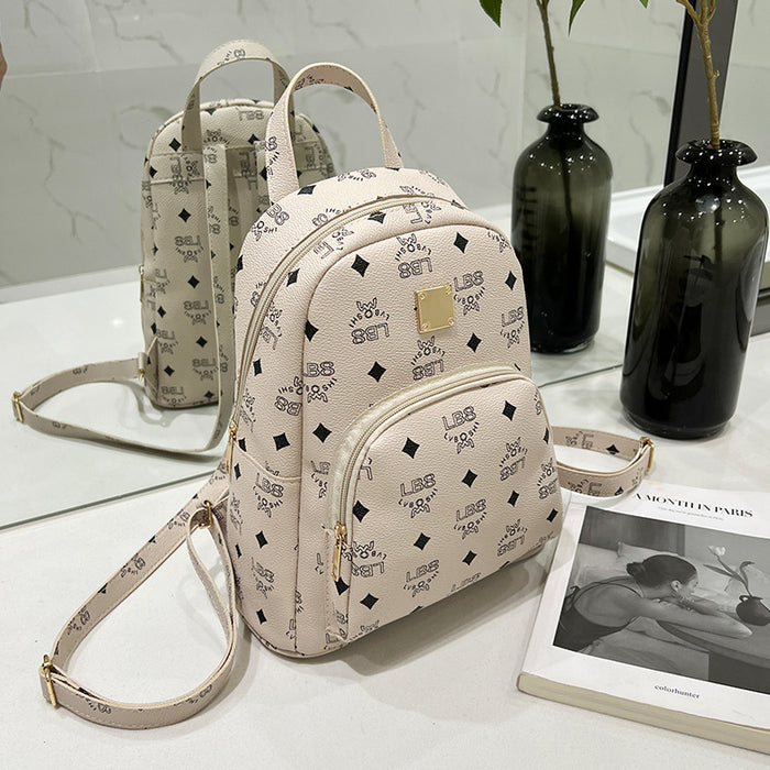 Wholesale PU Flower Material Large Capacity Women's Backpack JDC-BP-Shic009
