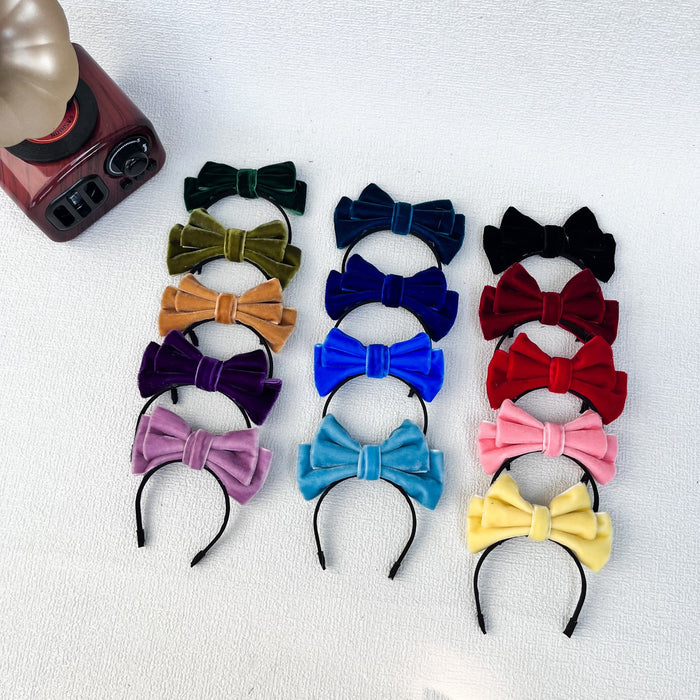 Wholesale Doll clothes sit party cloth cloth clothes accessories velvet bow hairband