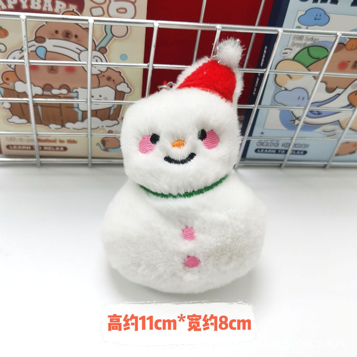 Wholesale Cartoon Christmas Doll Plush Pendant Brooch Accessories  Christmas Tree Old Man Snowman Doll Festival Decoration