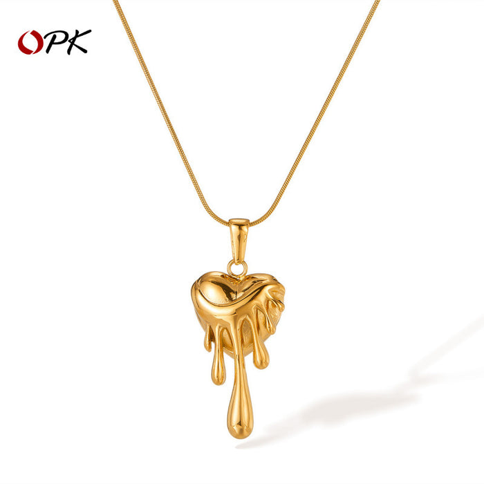 Wholesale Fashionable niche retro necklace with stainless steel design, caring and high-end necklace
