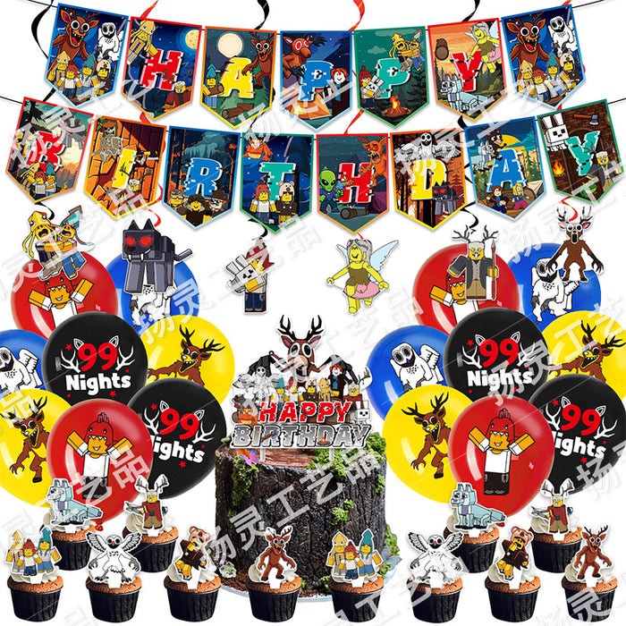 Wholesale Flag banner and balloon themed birthday party decorations