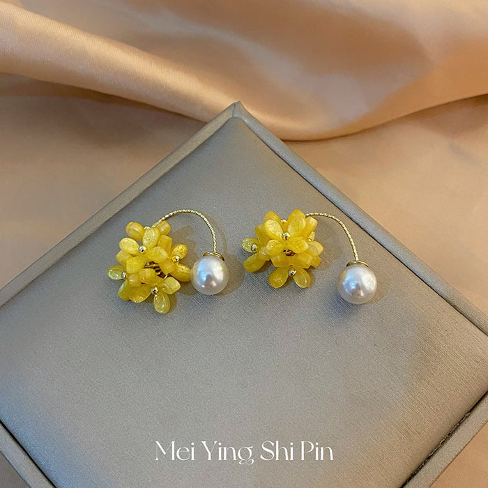 Wholesale Osmanthus Pearl Tassel Earrings Earrings Vintage Fresh Elegant Earrings