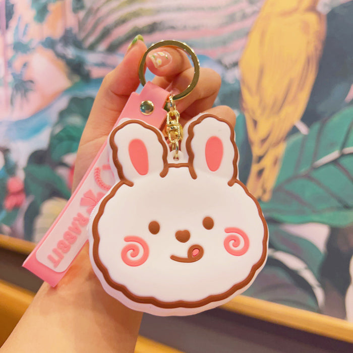 Wholesale  Cartoon  Cute Coin Purse Key Chain Silicone  Children Card Bag Wallet Keychain  Pendant