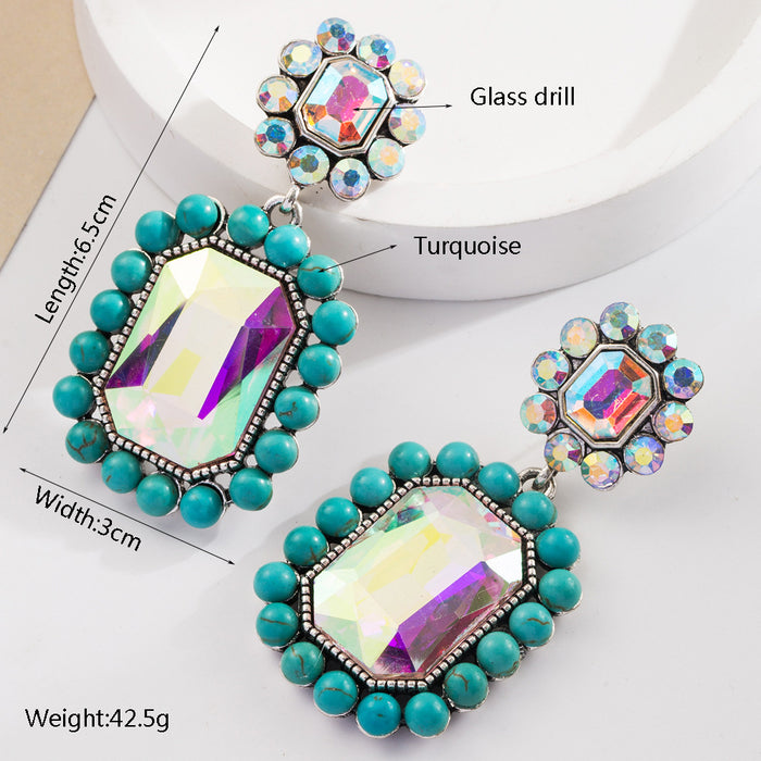 Wholesale Colorful diamond statement earrings