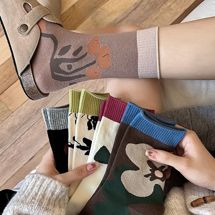 Wholesale New mid tube boneless socks, niche trend, personalized stacking socks, cotton