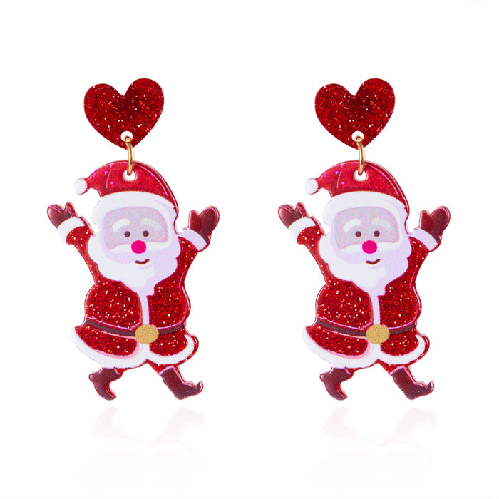 Wholesale Christmas series earrings fashionable and versatile Christmas love elk acrylic earrings