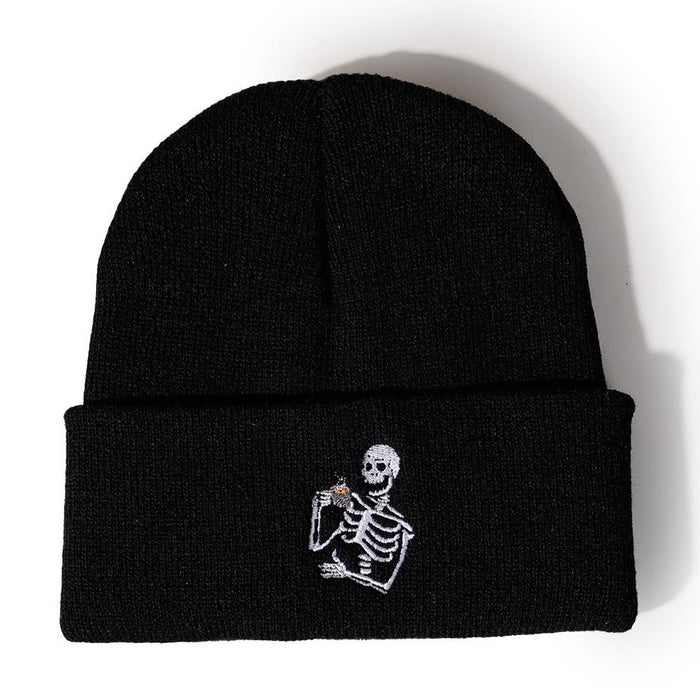 Wholesale Skull Series Embroidery Knitted Beanie JDC-FH-Shengn010