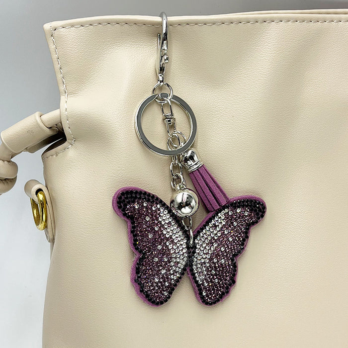 Wholesale Rhinestone-Embellished Butterfly Keychain