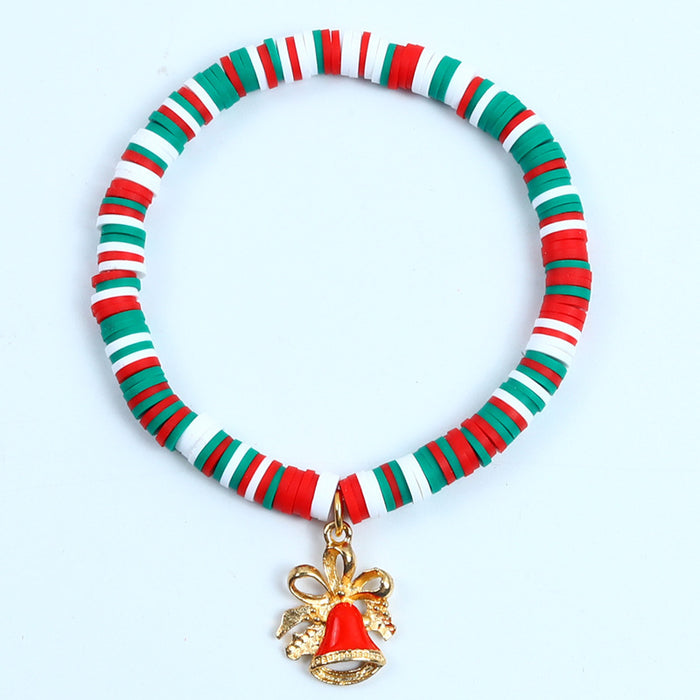 Wholesale Christmas Soft y Bracelet Beaded suit Santa Bell Gift Bracelet