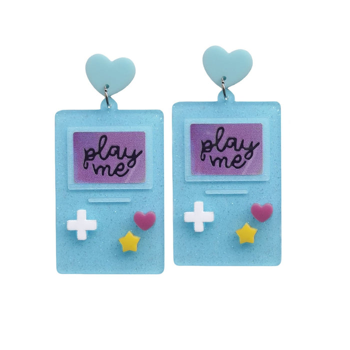 Wholesale Acrylic colorful English letters retro cute star game console earrings