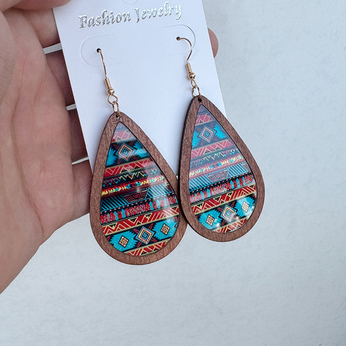 Wholesale Acrylic transparent color earrings Aztec ethnic fashion jewelry