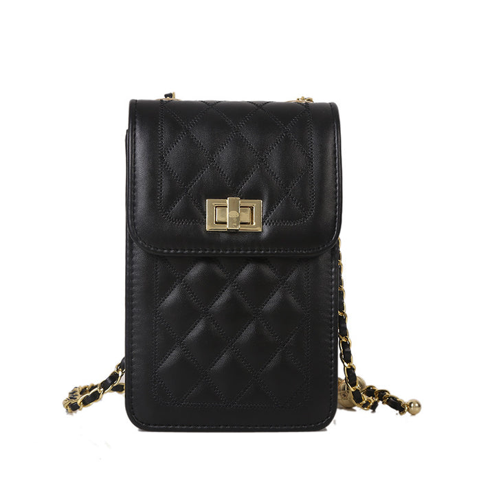 Wholesale Rhombus Chain PU Leather Small Crossbody Bag Trendy Street Style Fashion Accessory Gift Resale