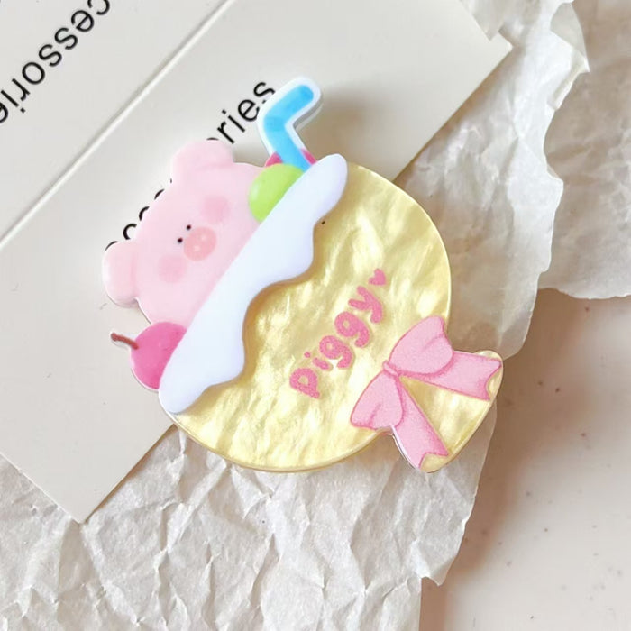 Wholesale Piggy Drink Acrylic Hair Clip