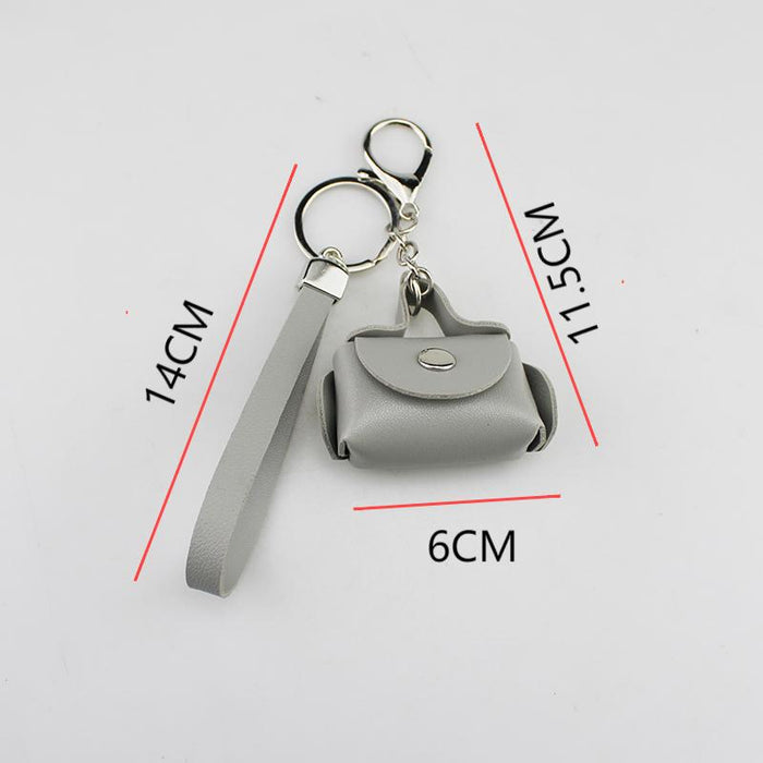 Wholesale Chic PU Leather Coin Purse Keychain Alloy Car Key Accessory For DIY Jewelry Craft