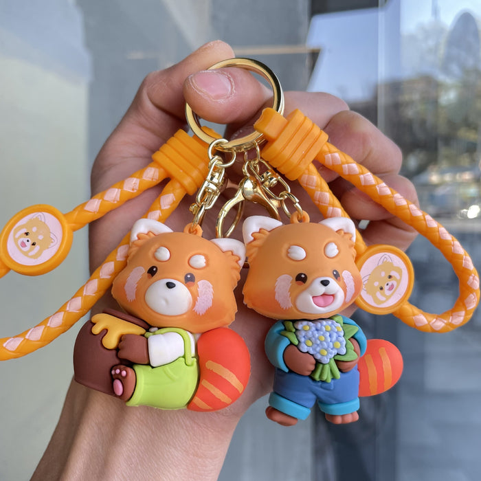 Wholesale Naughty Panda Keychain Cartoon Cute Bear Doll Bag Pendant Car Keychain Small Gift Wholesale