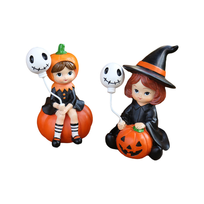 Wholesale American Country Resin Skull & Witch Set Home Decor