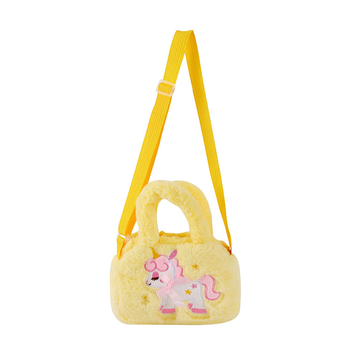 Wholesale Cartoon Unicorn Plush Square Shoulder Bag