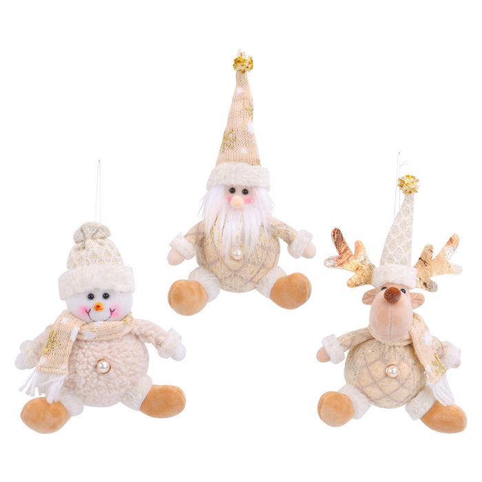 Wholesale  Snowman Doll Christmas Tree Pendant Christmas Elk Doll Window Scene Decoration Doll
