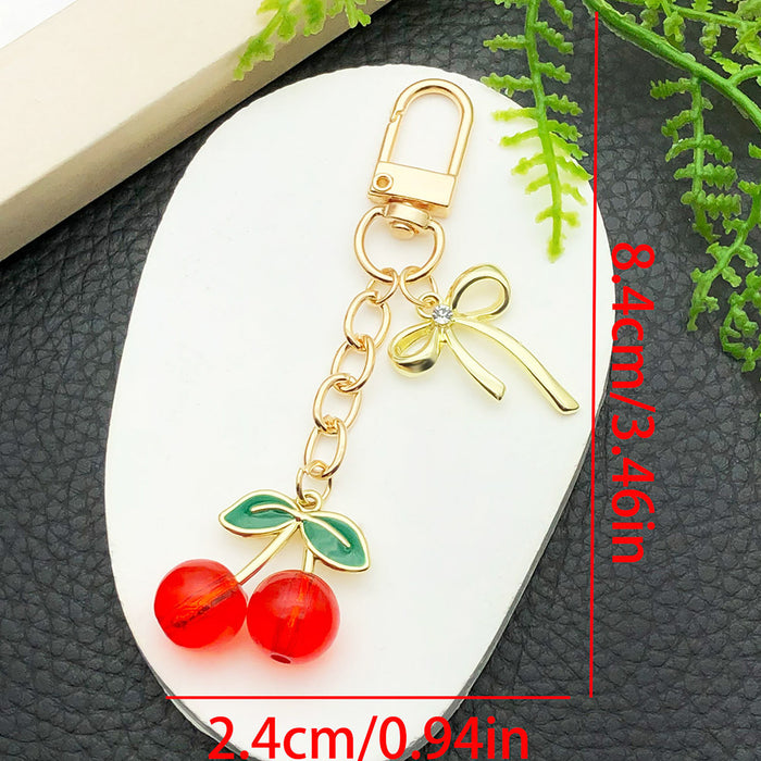 Wholesale Creative cherry-shaped enamel metal keychain