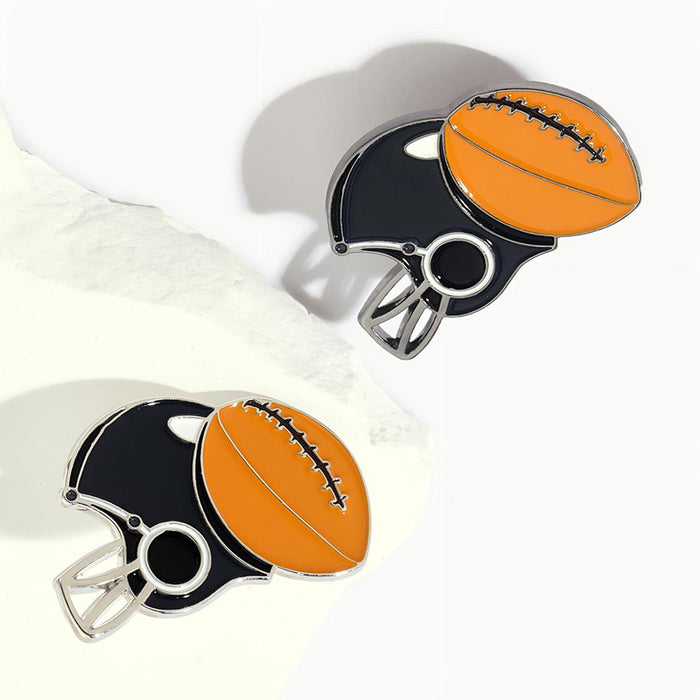 Wholesale Football helmet metal enamel badge brooch with horse n pin