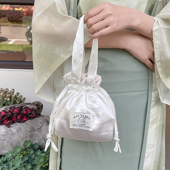 Wholesale Retro drawstring handbag with elegant style, drawstring handle, canvas bag, jewelry storage bag