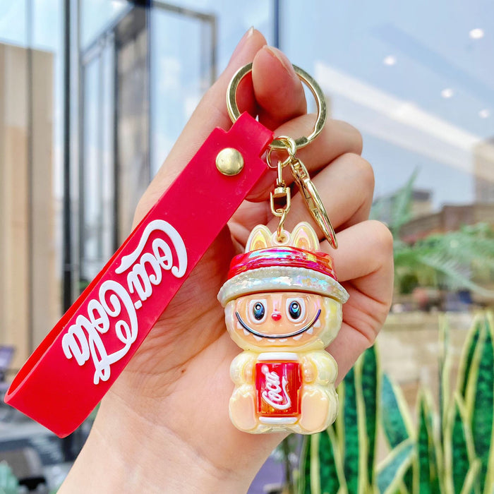 Wholesale Electroplating keychain Coke keychain blind box doll pendant