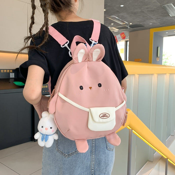 Wholesale  Children's Backpack Women's Rabbit Primary School Student's Backpack Canvas Schoolbag