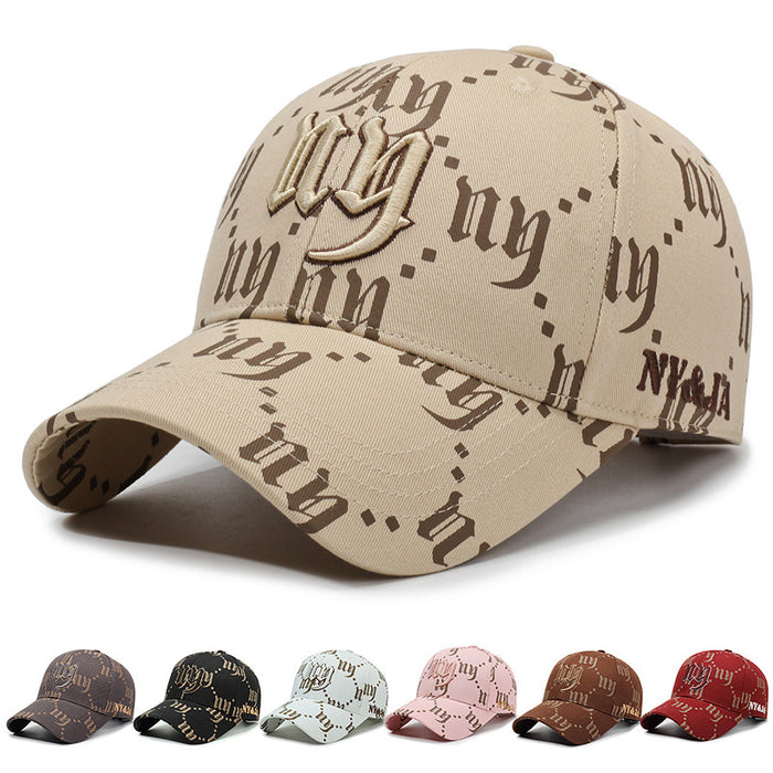 Wholesale Unisex embroidered letter duckbill cap full print baseball cap spring and autumn outdoor leisure sports sunshade duckbill cap trendy
