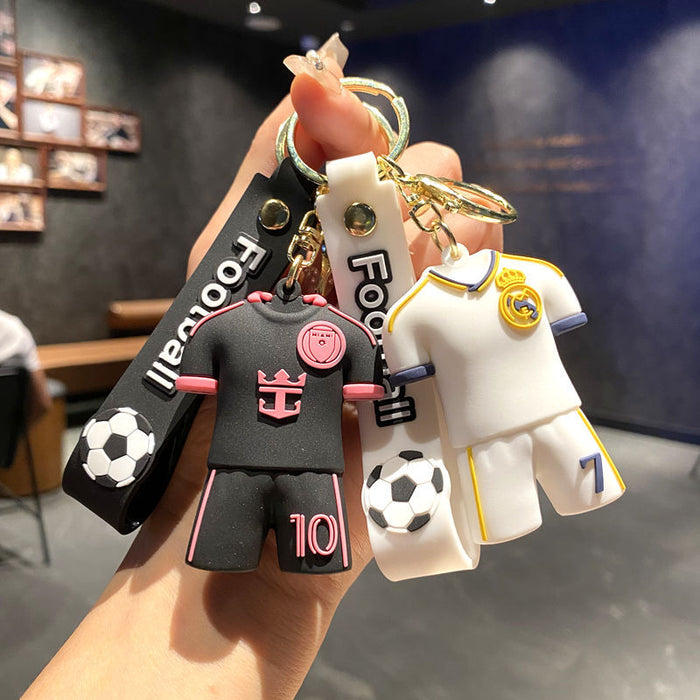 Wholesale Football Jersey Keychain Cartoon Doll School Bag Pendant Car Key Chain Small Gift