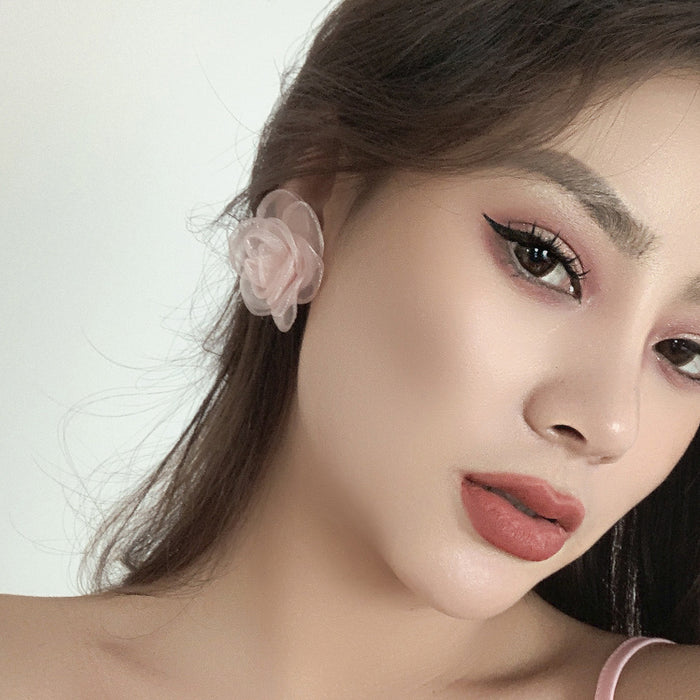 Wholesale Jewelry: Rose Blossoms Earrings, Colorful Tassel Fabric Earrings