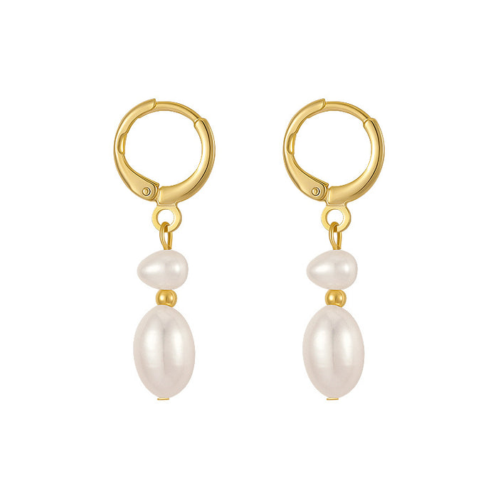 Wholesale  freshwater shaped pearl ear buckle women's  freshwater pearl earrings ear jewelry