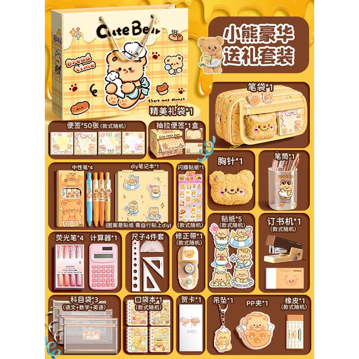 Wholesale Trendy Cute Pencil Case Large Capacity 9-Layer Flip with Butter Bear Design for Students stationery